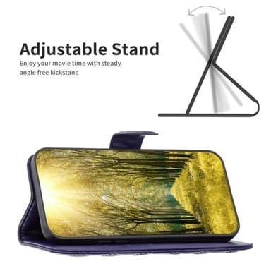 SKALO Samsung A25 5G BINFEN COLOR Tikattu Lompakko - Sininen