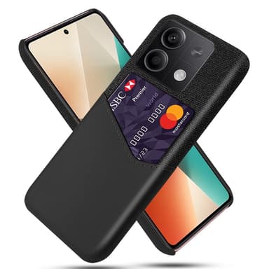 SKALO Xiaomi Redmi Note 13 5G Premium PU Nahka kortinhaltija Suojakuori - Musta