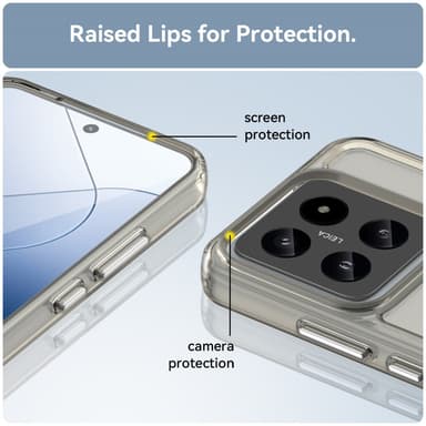 SKALO Xiaomi 14 5G Läpinäkyvä TPU Metal Buttons Suojakuori - Harmaa