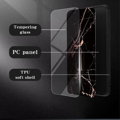 SKALO Samsung A15 4G Marmori karkaistu lasi TPU-suojakuori - #5