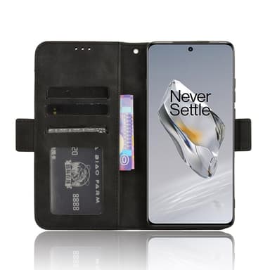 SKALO OnePlus 12R 5G 6-lokeroa Lompakkokotelo - Musta