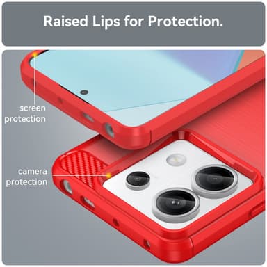 SKALO Xiaomi Redmi Note 13 Pro 5G Armor Carbon Iskunkestävä TPU suojakuori - Punainen