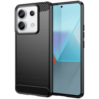 SKALO Xiaomi Redmi Note 13 Pro 5G Armor Carbon Iskunkestävä TPU suojakuori - Musta