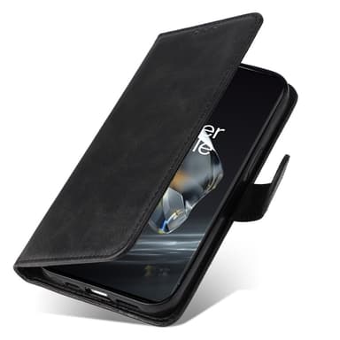 SKALO OnePlus 12R 5G PU-nahkainen Lompakkokotelo - Musta