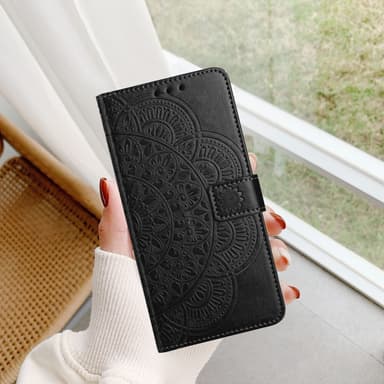 SKALO Xiaomi Redmi Note 13 Pro 5G Mandala lompakkokotelo - Musta