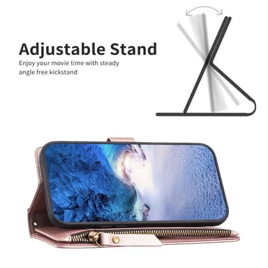 SKALO Xiaomi Redmi Note 13 4G Big Wallet 11-lokeroa Lompakkokotelo - Ruusukulta