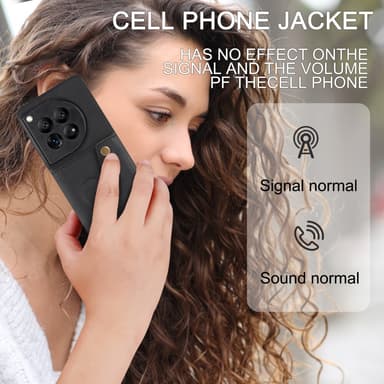 SKALO OnePlus 12 5G PU-nahkainen Suojakuori Lompakolla - Musta