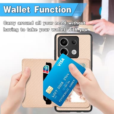 SKALO Xiaomi Redmi Note 13 Pro 5G SKALO Xiaomi Redmi Note 13 Pro 5G Carbon Fiber Suojakuori  korttipidike - Musta