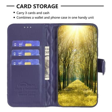 SKALO Samsung A25 5G BINFEN COLOR Tikattu Lompakko - Sininen