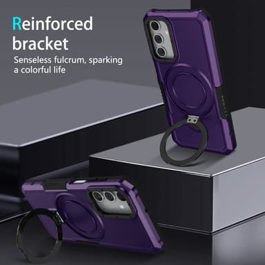 SKALO Samsung A15 4G Armor Hybridi metallirengas kuori - Tumman violetti