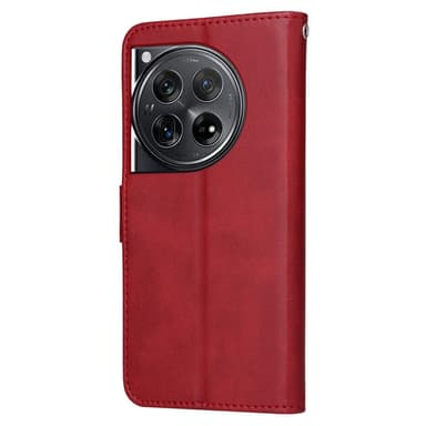 SKALO OnePlus 12 5G PU-nahkainen Lompakkokotelo - Punainen