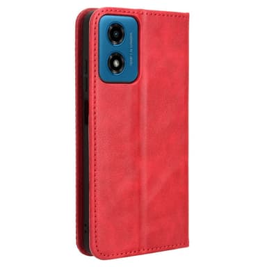 SKALO Motorola Moto G04 Kohokuvioitu Premium lompakkokotelo - Punainen