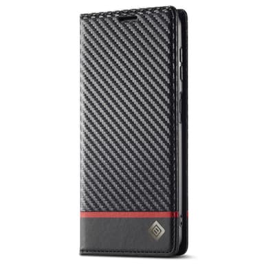 SKALO Samsung A15 4G LC.IMEEKE Carbon Fiber Lompakkokotelo PU-nahkaa - Musta