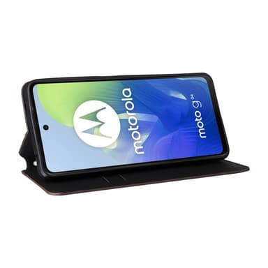 SKALO Motorola Moto G04 Kohokuvioitu PU Nahka Lompakkokotelo - Ruskea