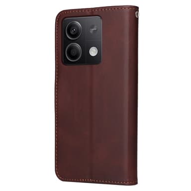 SKALO Xiaomi Redmi Note 13 5G PU-nahkainen Lompakkokotelo - Ruskea