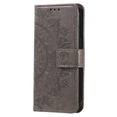 SKALO Samsung A25 5G Mandala lompakkokotelo - Harmaa