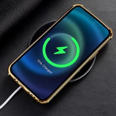 SKALO Samsung A15 4G Krokotiili Kultainen Reuna Kuori - Valkoinen