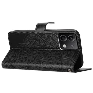 SKALO Xiaomi Redmi Note 13 5G Mandala lompakkokotelo - Musta