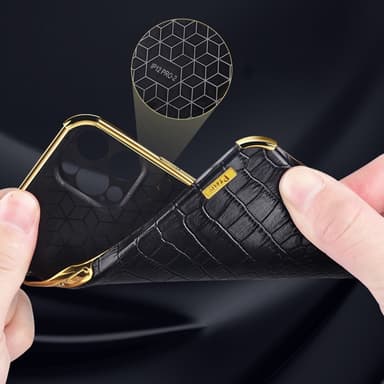 SKALO Samsung A25 5G Krokotiili Kultainen Ring Reuna Kuori - Valkoinen
