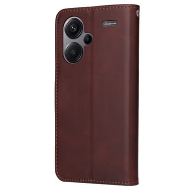 SKALO Xiaomi Redmi Note 13 Pro+ PU-nahkainen Lompakkokotelo - Ruskea