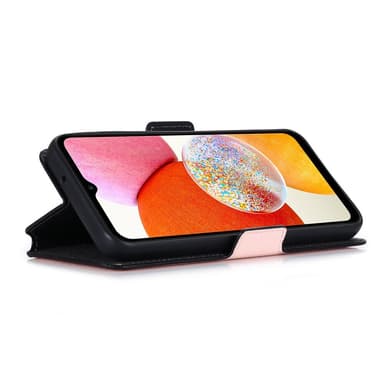 SKALO Samsung A25 5G MUXMA Saffiano PU-nahka Lompakkokotelo - Pinkki