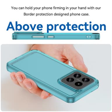 SKALO Xiaomi 14 5G Läpinäkyvä TPU Metal Buttons Suojakuori - Turkoosi