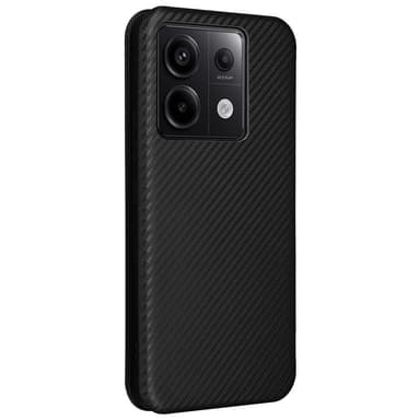 SKALO Xiaomi Redmi Note 13 Pro 5G Carbon Fiber Lompakkokotelo - Musta