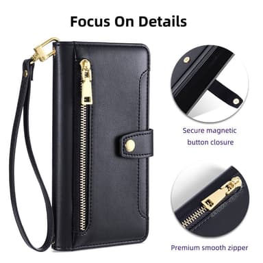 SKALO Xiaomi Redmi Note 13 Pro 5G Evelope Clutch 8-Lokeroa - Musta