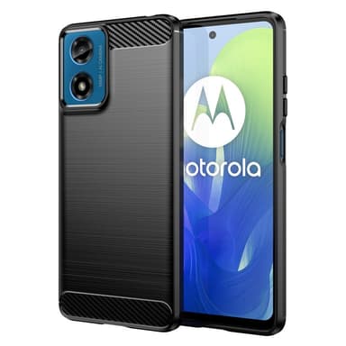 SKALO Motorola Moto G04 Armor Carbon Iskunkestävä TPU suojakuori - Musta