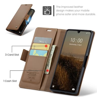 CaseMe Xiaomi Redmi 13C 4G Lompakkokotelo - Ruskea