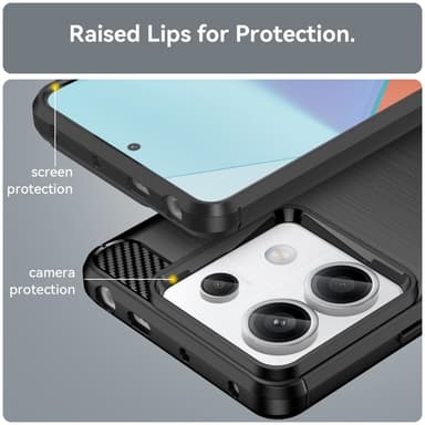 SKALO Xiaomi Redmi Note 13 Pro 5G Armor Carbon Iskunkestävä TPU suojakuori - Musta