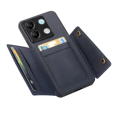 SKALO Xiaomi Redmi Note 13 Pro 5G PU-nahkainen Suojakuori Lompakolla - Sininen
