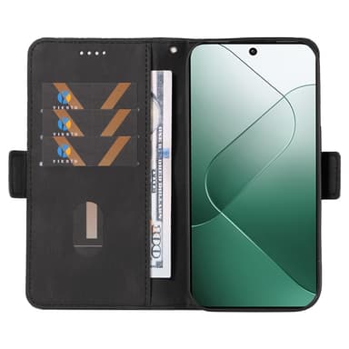 SKALO Xiaomi 14 5G Tikattu Lompakko - Musta