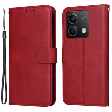 SKALO Xiaomi Redmi Note 13 5G PU-nahkainen Lompakkokotelo - Punainen