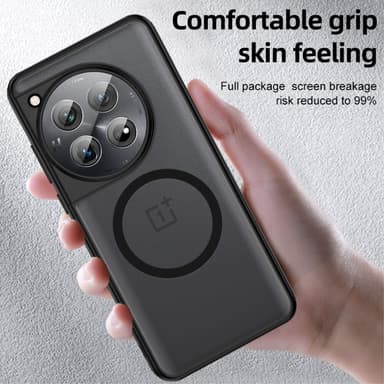 SKALO OnePlus 12 5G TPU Hybrid Magnetic Ring Suojakuori - Läpinäkyvä