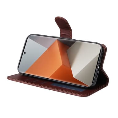 SKALO Xiaomi Redmi Note 13 Pro+ PU-nahkainen Lompakkokotelo - Ruskea