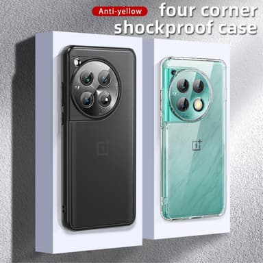 SKALO OnePlus 12 5G TPU Hybrid Magnetic Ring Suojakuori - Läpinäkyvä