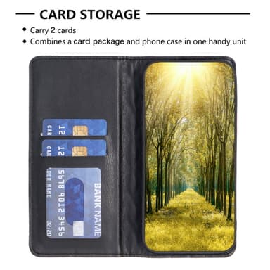 SKALO Samsung A15 4G BINFEN COLOR Iso Tikattu Lompakkokotelo - Musta