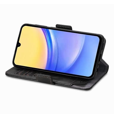 SKALO Samsung A15 5G CASENEO 002 Series Premium PU-nahkalompakko - Musta
