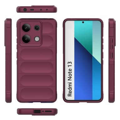 SKALO Xiaomi Redmi Note 13 4G Rugged Bumpers TPU-suojakuori - Viininpunainen