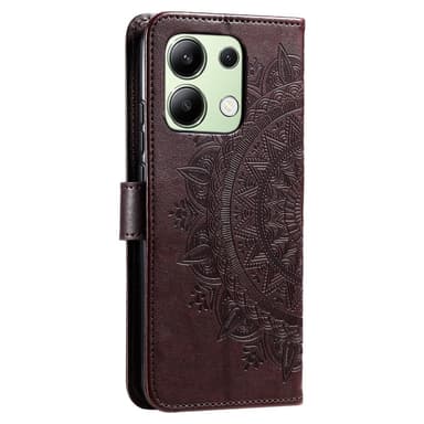 SKALO Xiaomi Redmi Note 13 4G Mandala lompakkokotelo - Ruskea