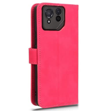 SKALO Asus ROG Phone 8 5G Matt PU Nahka lompakkokotelo - Cerise