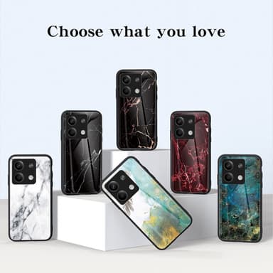 SKALO Xiaomi Redmi Note 13 5G Marmori karkaistu lasi TPU-suojakuori - #4
