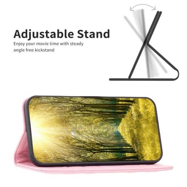 SKALO Samsung A15 4G BINFEN COLOR Iso Tikattu Lompakkokotelo - Pinkki