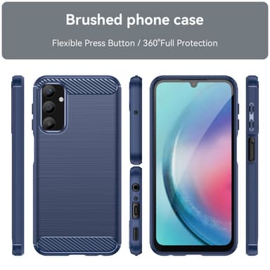 SKALO Samsung A25 5G Armor Carbon Iskunkestävä TPU suojakuori - Sininen