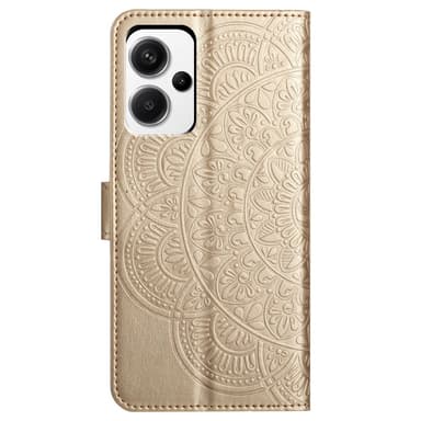 SKALO Xiaomi Redmi Note 13 Pro+ Mandala lompakkokotelo - Kulta