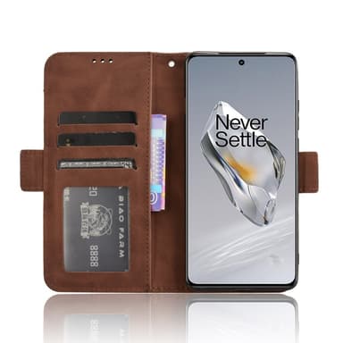 SKALO OnePlus 12R 5G 6-lokeroa Lompakkokotelo - Ruskea