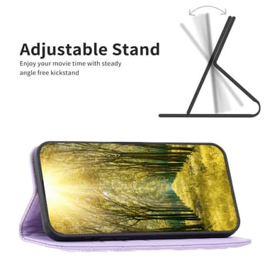 SKALO Samsung A15 4G BINFEN COLOR Iso Tikattu Lompakkokotelo - Violetti
