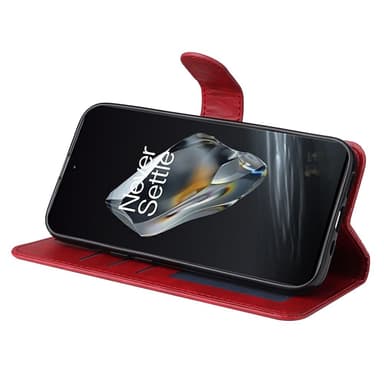 SKALO OnePlus 12 5G PU-nahkainen Lompakkokotelo - Punainen