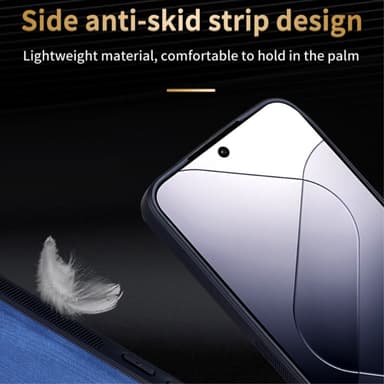 SKALO Xiaomi 14 5G AZNS PU-nahka suojakuori - Musta